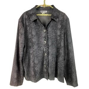 Vintage Snakeskin Print Blazer Jacket Size L Glam Rocker Mob Wife New NWT READ